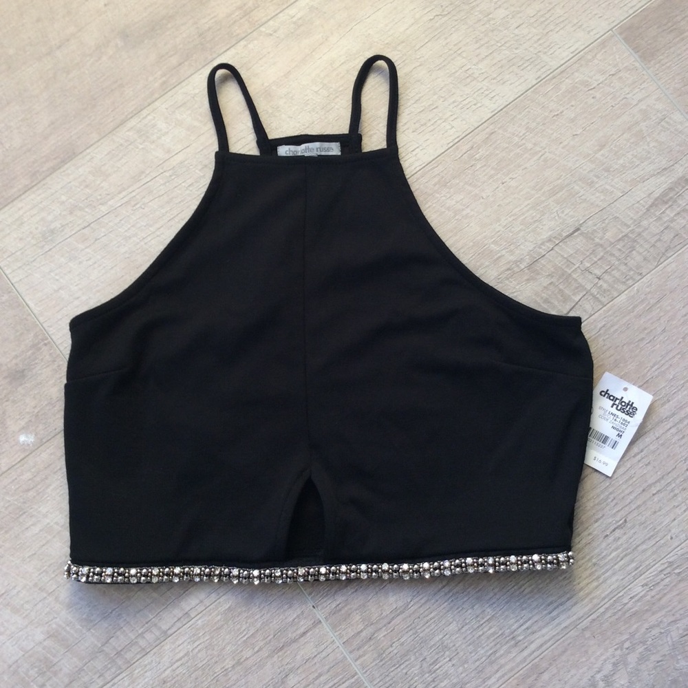 NWT Charlotte Russe Embellished Crop Top